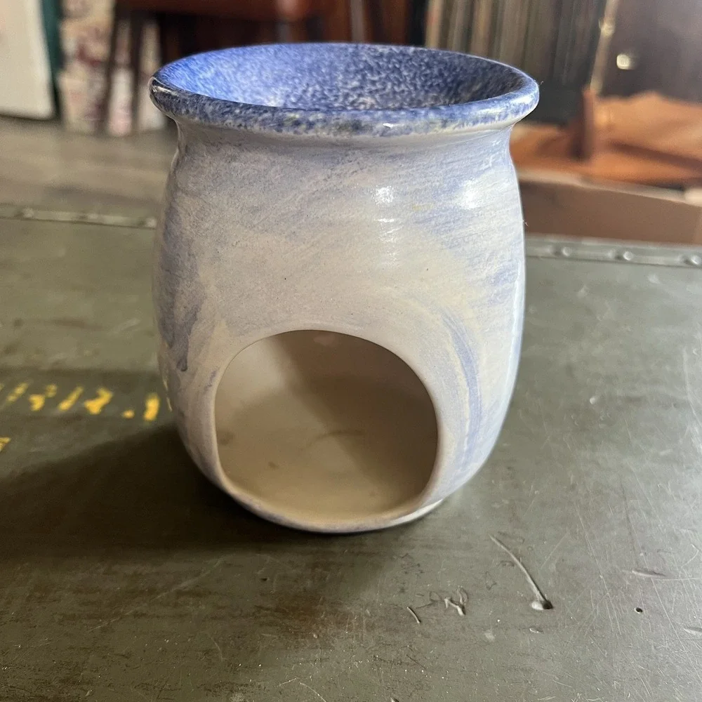 Nola Watkins Collection Hand Painted Pottery Hummingbird Candle Holder~ SIGNED